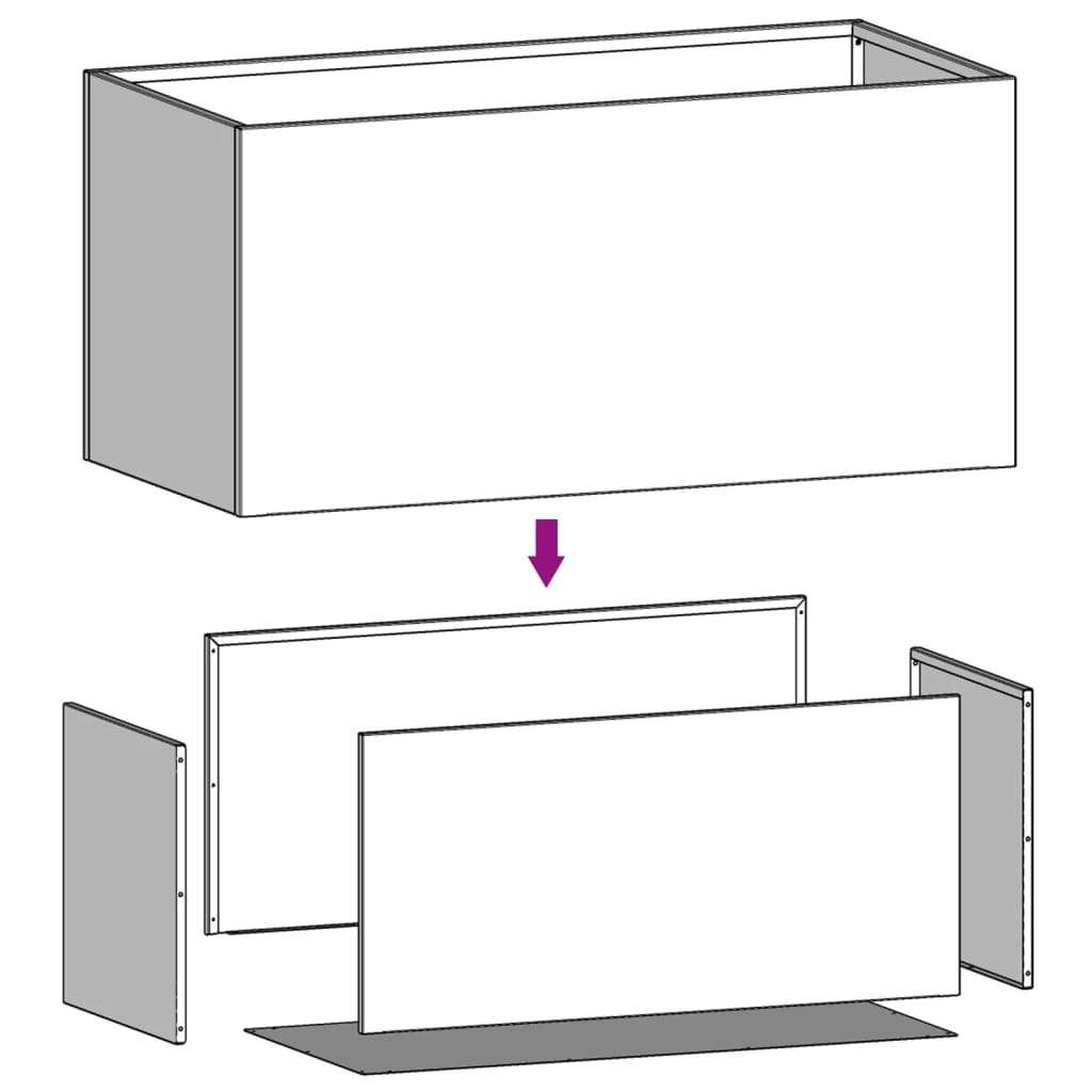 Fioriera Antracite 62x30x29 cm in Acciaio Laminato a Freddo