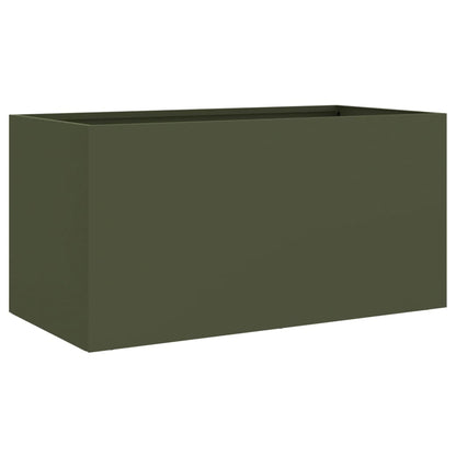 Olive Green Planter 62x30x29 cm in Cold Rolled Steel