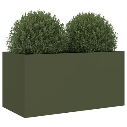 Olive Green Planter 62x30x29 cm in Cold Rolled Steel