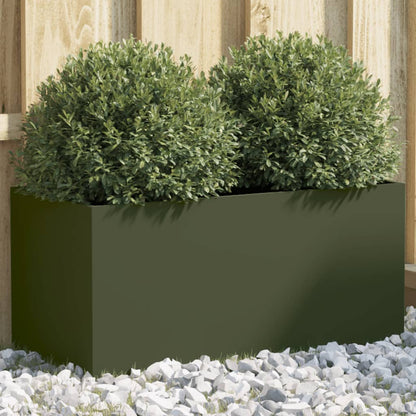 Olive Green Planter 62x30x29 cm in Cold Rolled Steel