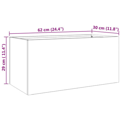 Fioriera Argento 62x30x29 cm in Acciaio Inox