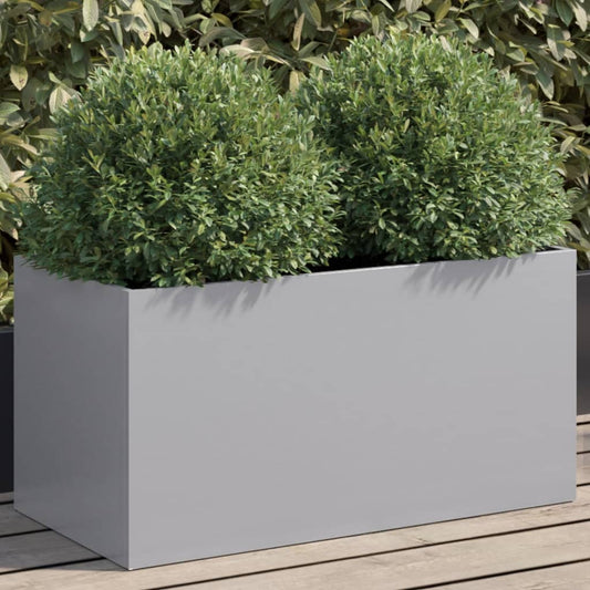 Silver planter 62x30x29 cm in galvanized steel