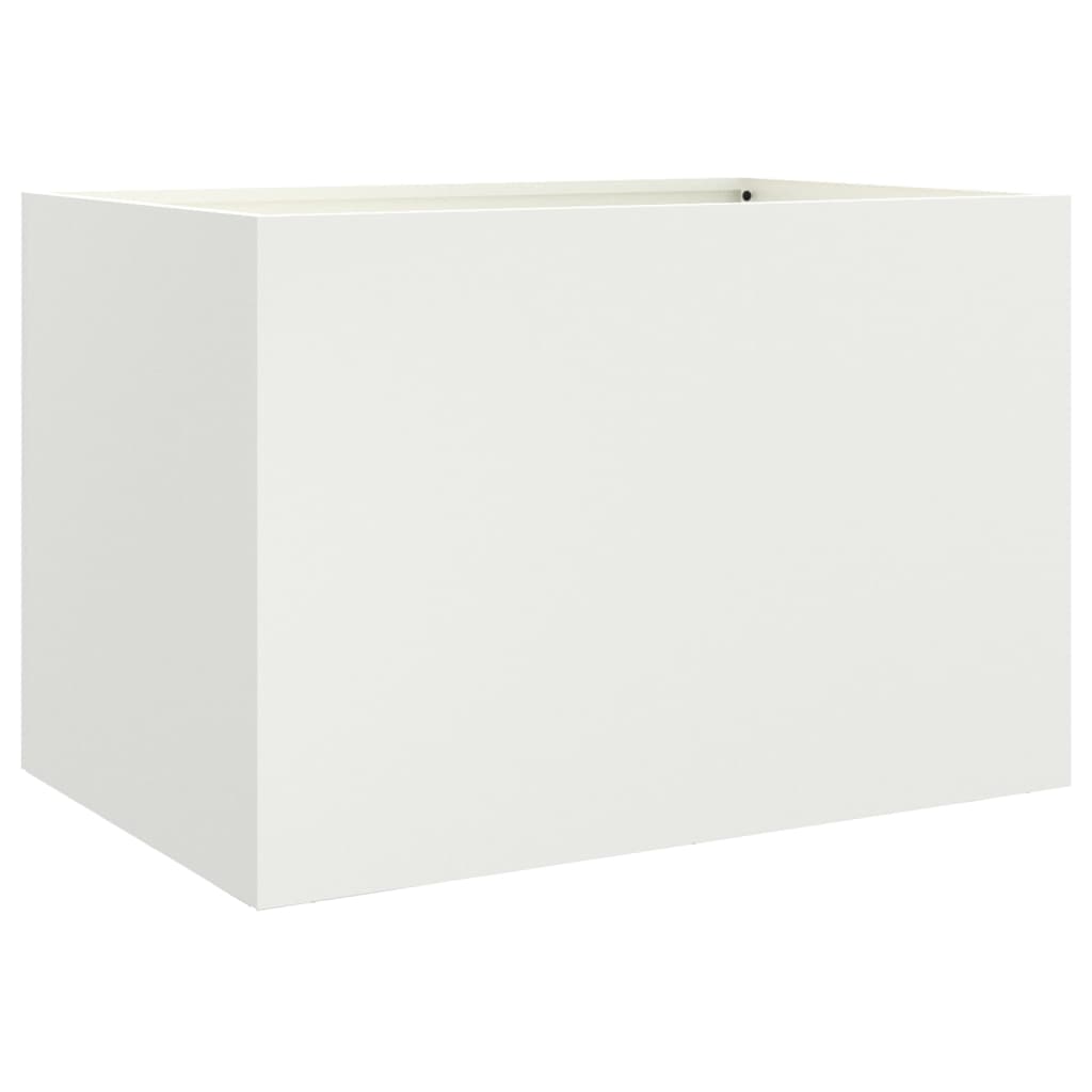 Fioriera Bianca 62x30x29 cm in Acciaio