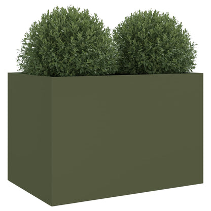 Fioriera Verde Oliva 62x30x29 cm in Acciaio