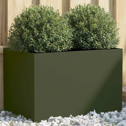 Fioriera Verde Oliva 62x30x29 cm in Acciaio