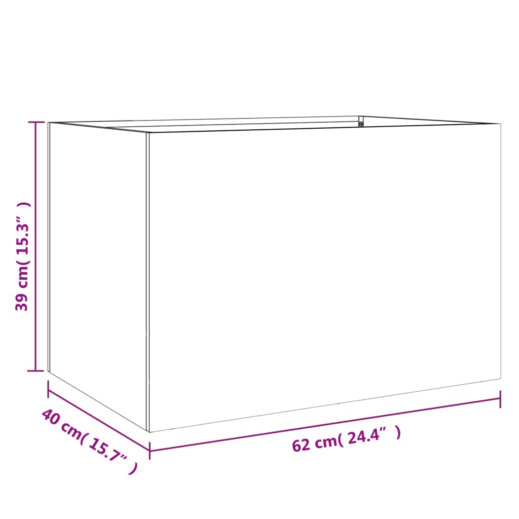 Silver Planter 62x40x39 cm in Stainless Steel