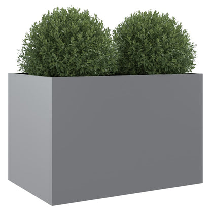 Silver planter 62x40x39 cm in galvanized steel