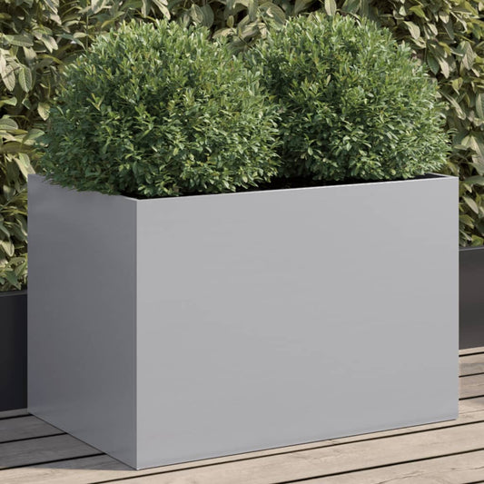 Silver planter 62x40x39 cm in galvanized steel