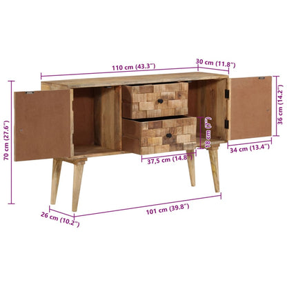 Credenza 110x30x70 cm in Legno Massello di Mango - homemem39