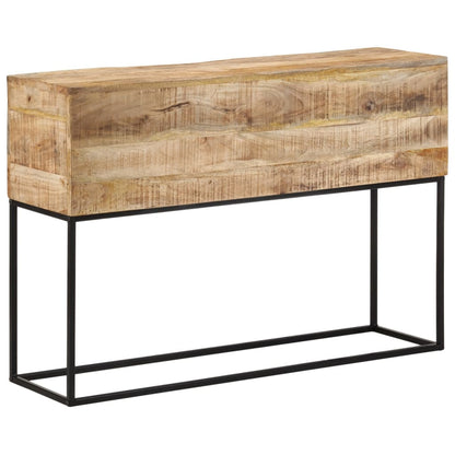 Tavolo Consolle 110x30x75cm Legno Massello Mango Grezzo e Ferro | homemem39