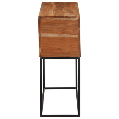 Tavolo Consolle 110x30x75cm in Legno Massello di Acacia e Ferro | homemem39