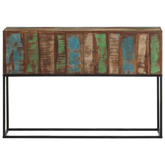 Tavolo Consolle 110x30x75cm Legno Massello di Recupero e Ferro | homemem39