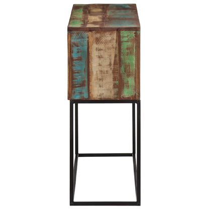 Tavolo Consolle 110x30x75cm Legno Massello di Recupero e Ferro