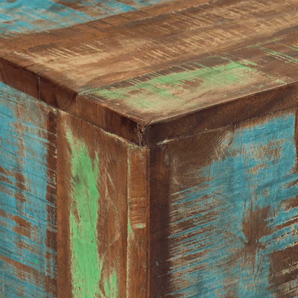 Tavolo Consolle 110x30x75cm Legno Massello di Recupero e Ferro