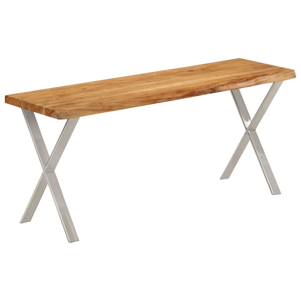 Bench with Sharp Edges 105 cm in Solid Acacia Wood