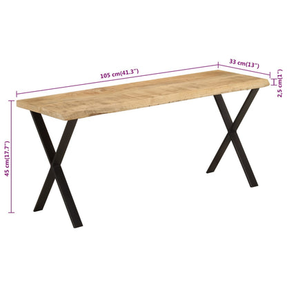 Bench with Sharp Edges 105 cm in Solid Mango Wood