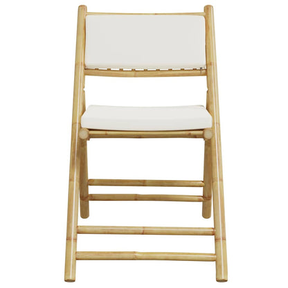 Set da Bistrot Pieghevole 3 pz Cuscini Bianco Crema in Bambù | homemem39