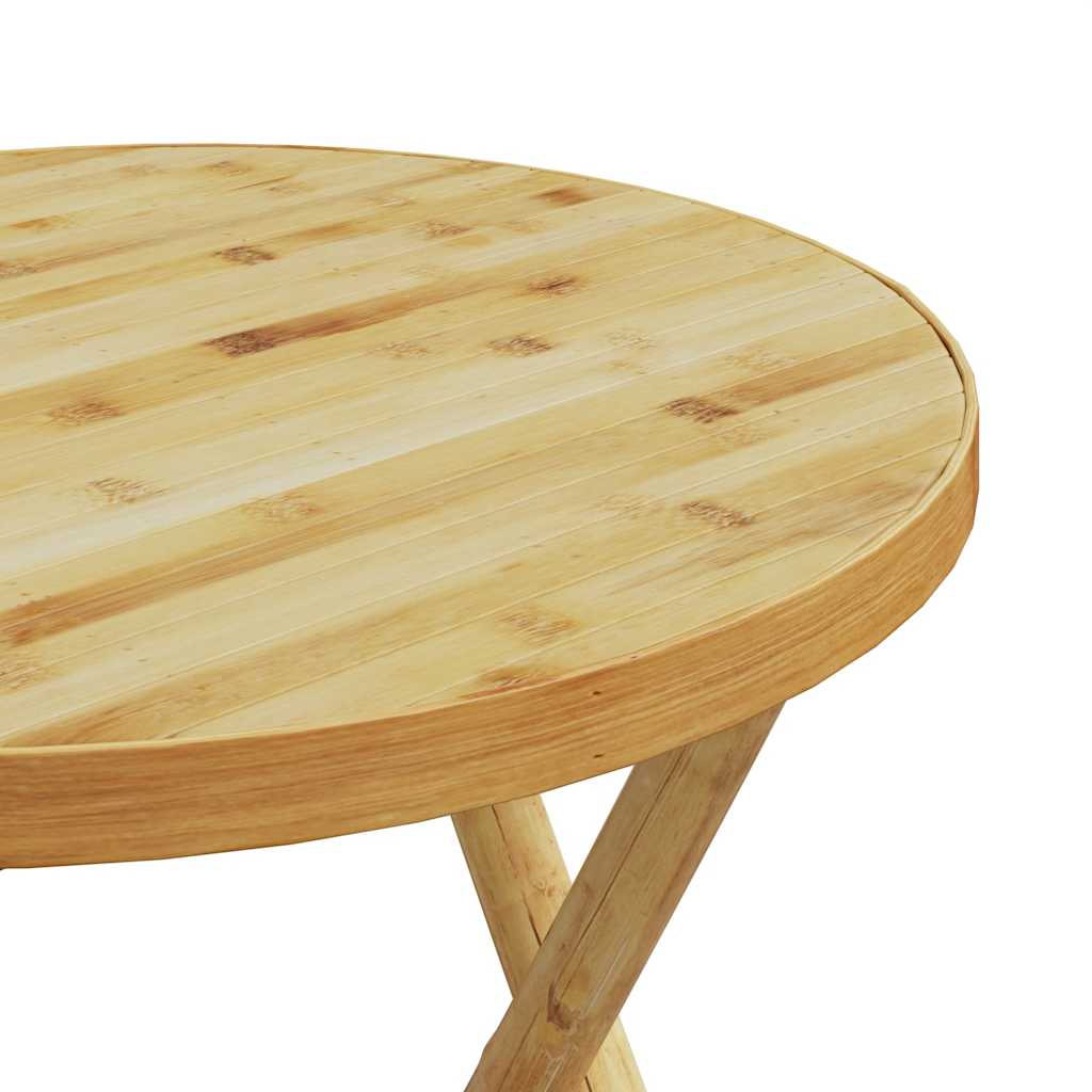 Set da Bistrot Pieghevole 3 pz Cuscini Bianco Crema in Bambù