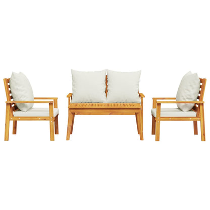 Set Salotto da Giardino 4pz con Cuscini Legno Massello Acacia - homemem39