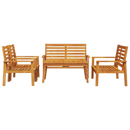 Set Salotto da Giardino 5 pz in Legno Massello di Acacia - homemem39