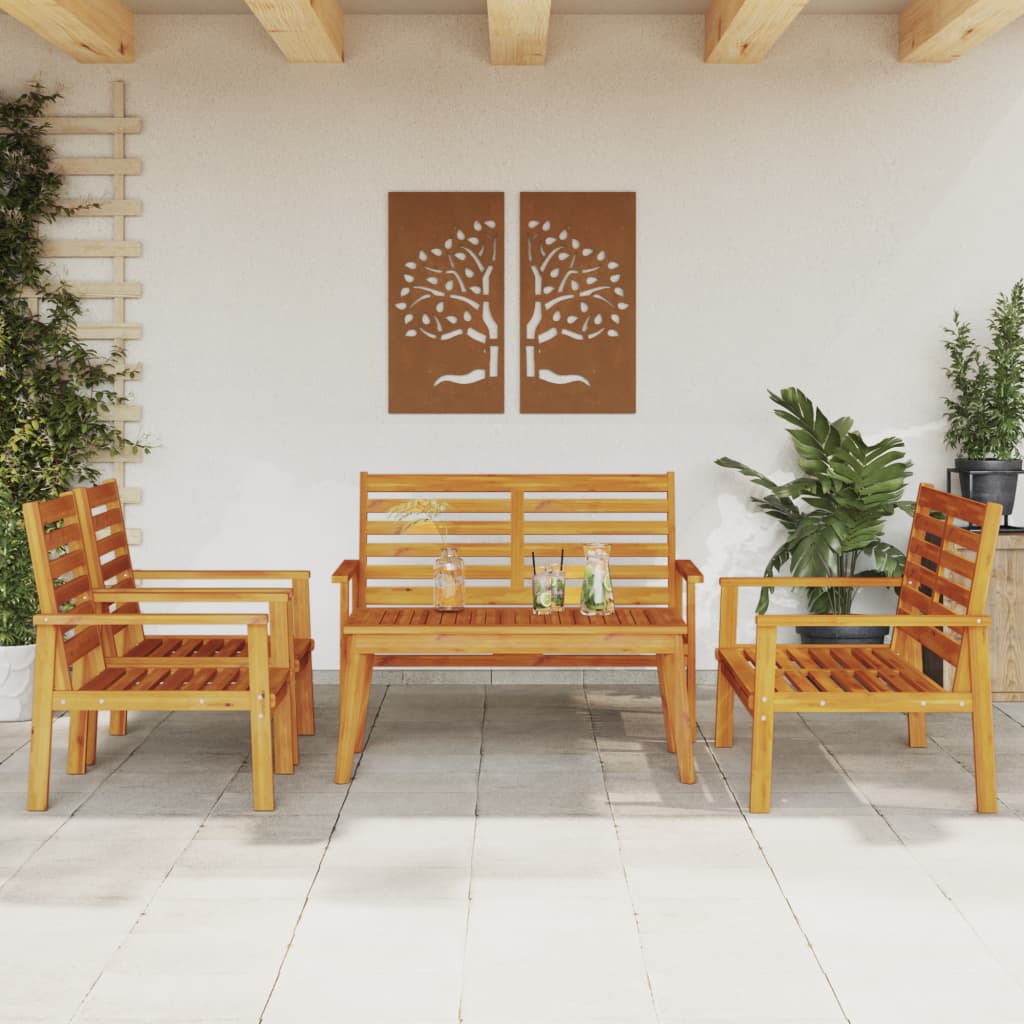Set Salotto da Giardino 5 pz in Legno Massello di Acacia | homemem39