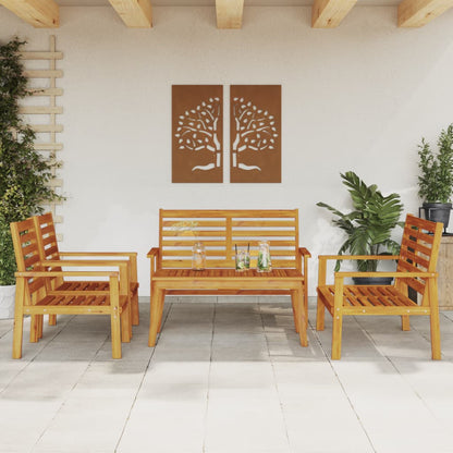 Set Salotto da Giardino 5 pz in Legno Massello di Acacia | homemem39