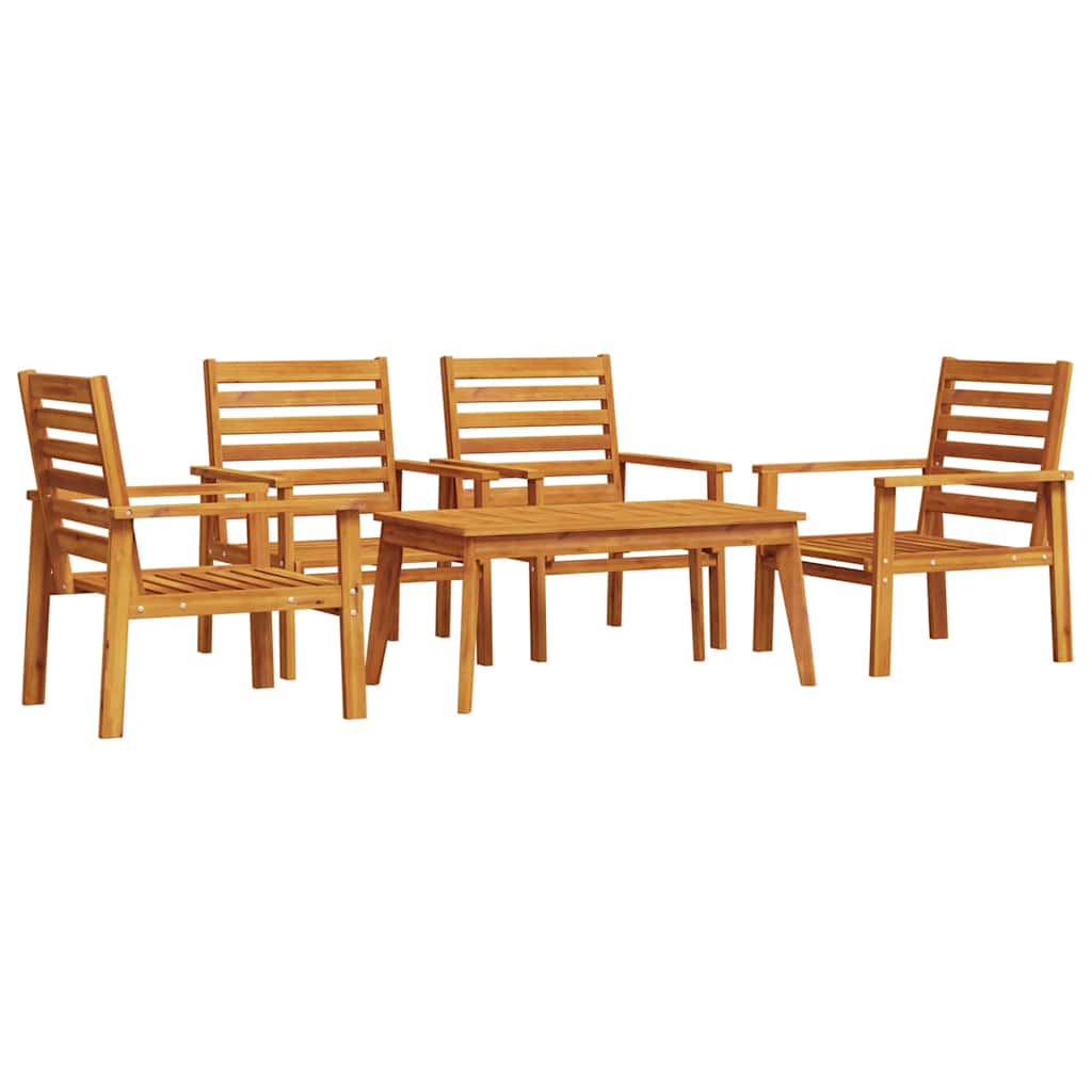 Set Salotto da Giardino 5 pz in Legno Massello di Acacia | homemem39