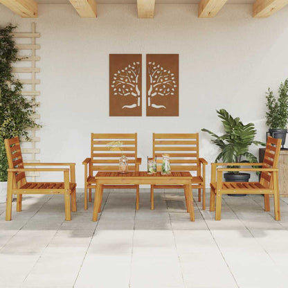 Set Salotto da Giardino 5 pz in Legno Massello di Acacia | homemem39
