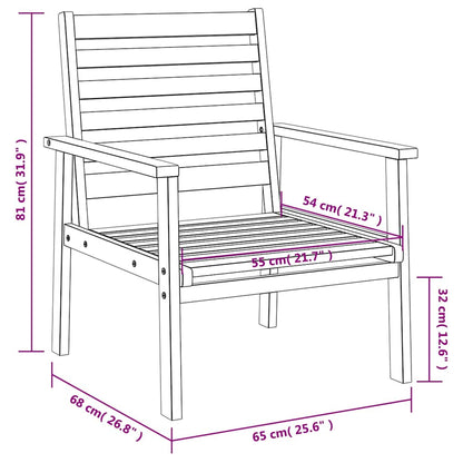 Set da Salotto da Giardino 3 pz in Legno Massello di Acacia | homemem39