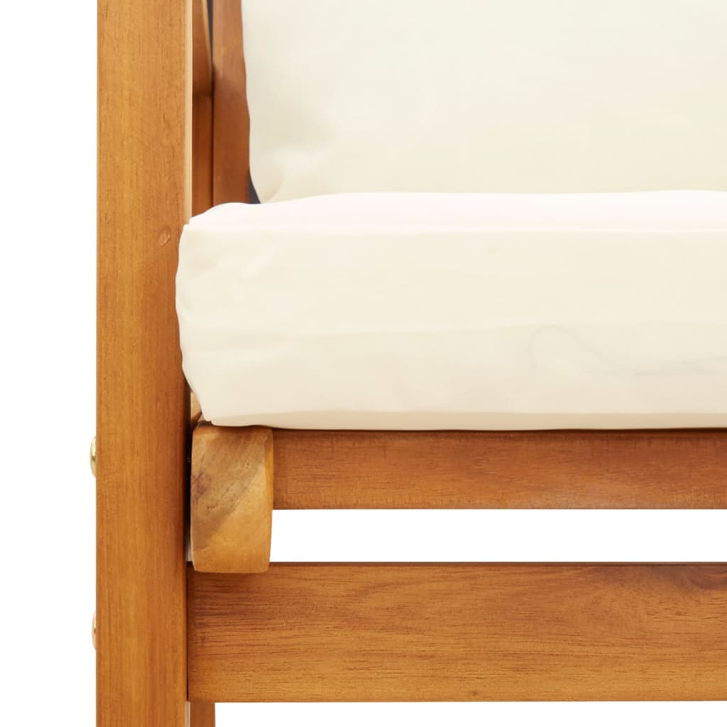 Set Mobili da Giardino 3pz con Cuscini Legno Massello di Acacia - homemem39