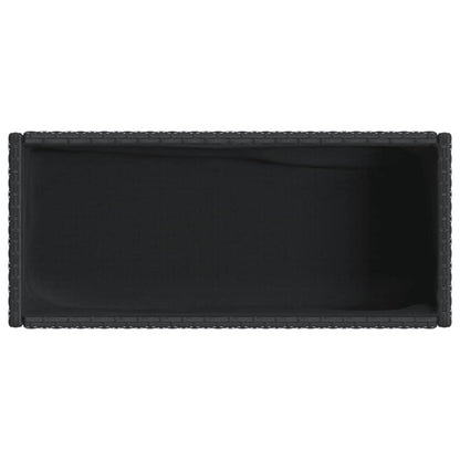 Fioriere da Giardino con Ripiani 2pz Nere 90x40x75cm Polyrattan