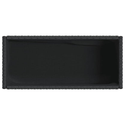 Fioriere da Giardino con Ripiani 2pz Nere 90x40x75cm Polyrattan