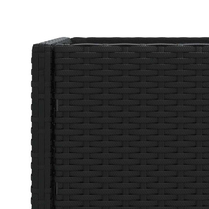 Fioriere da Giardino con Ripiani 2pz Nere 90x40x75cm Polyrattan