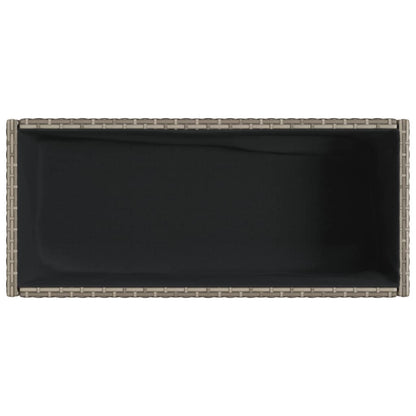 Fioriere Giardino con Ripiani 2pz Grigie 90x40x75cm Polyrattan