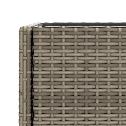 Fioriere Giardino con Ripiani 2pz Grigie 90x40x75cm Polyrattan