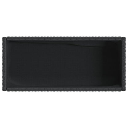 Fioriere da Giardino con Ripiani 2pz Nere 70x28x70cm Polyrattan