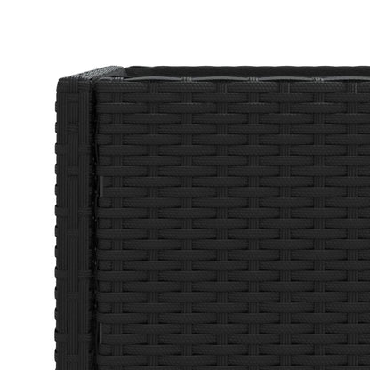 Fioriere da Giardino con Ripiani 2pz Nere 70x28x70cm Polyrattan