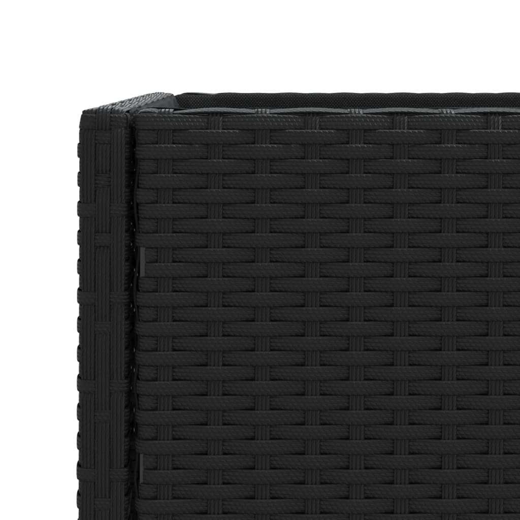Fioriere da Giardino con Ripiani 2pz Nere 70x28x70cm Polyrattan