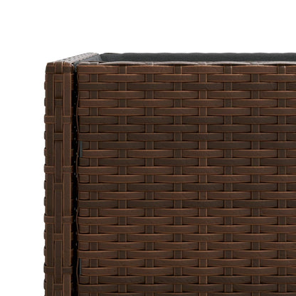 Fioriere Giardino con Ripiani 2pz Marroni 70x28x70cm Polyrattan