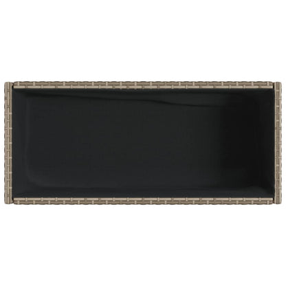 Fioriere Giardino con Ripiani 2pz Grigie 70x28x70cm Polyrattan