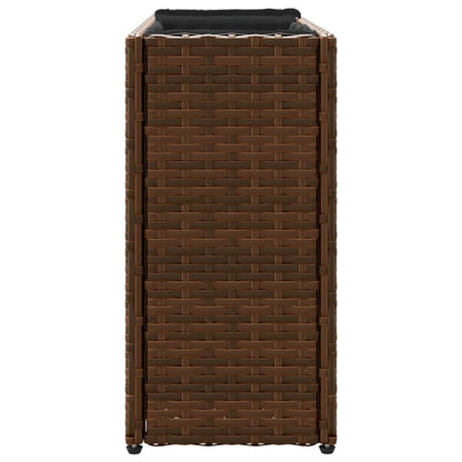 Fioriere da Giardino con 2 Vasi Marrone 90x20x40 cm Polyrattan