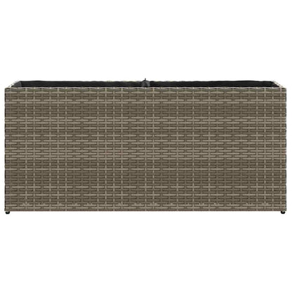 Fioriere da Giardino con 2 Vasi Grigie 90x20x40cm in Polyrattan