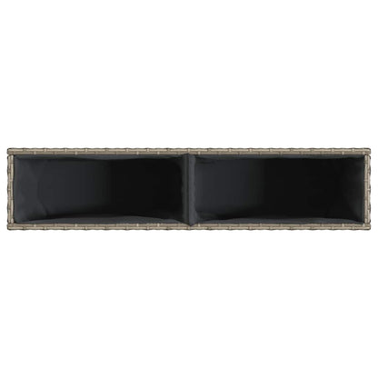 Fioriere da Giardino con 2 Vasi Grigie 90x20x40cm in Polyrattan