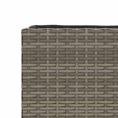 Fioriere da Giardino con 2 Vasi Grigie 90x20x40cm in Polyrattan