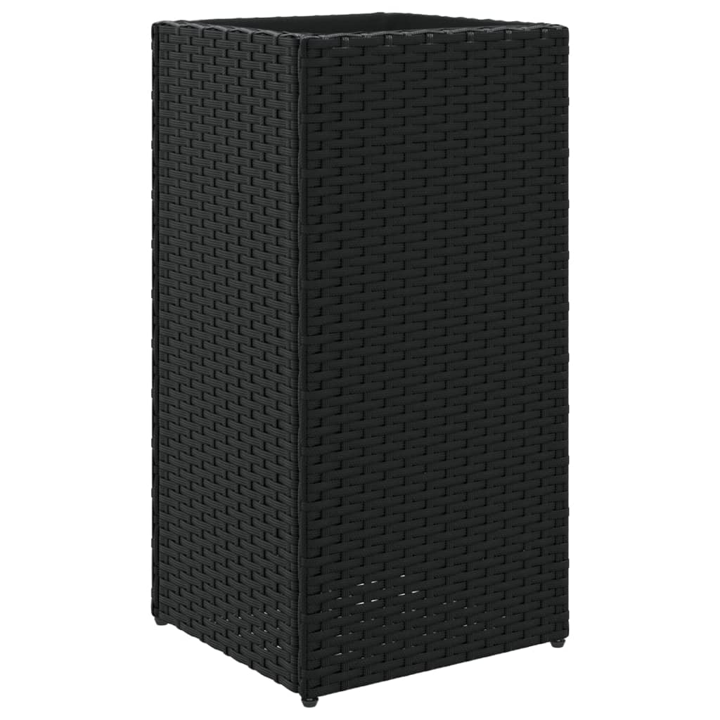 Fioriere da Giardino 2 pz Nere 30x30x60 cm in Polyrattan | homemem39