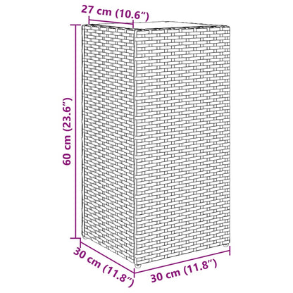 Fioriere da Giardino 2 pz Nere 30x30x60 cm in Polyrattan | homemem39