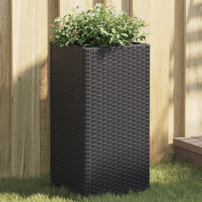 Fioriere da Giardino 2 pz Nere 30x30x60 cm in Polyrattan | homemem39