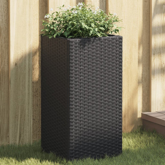 Fioriere da Giardino 2 pz Nere 30x30x60 cm in Polyrattan | homemem39