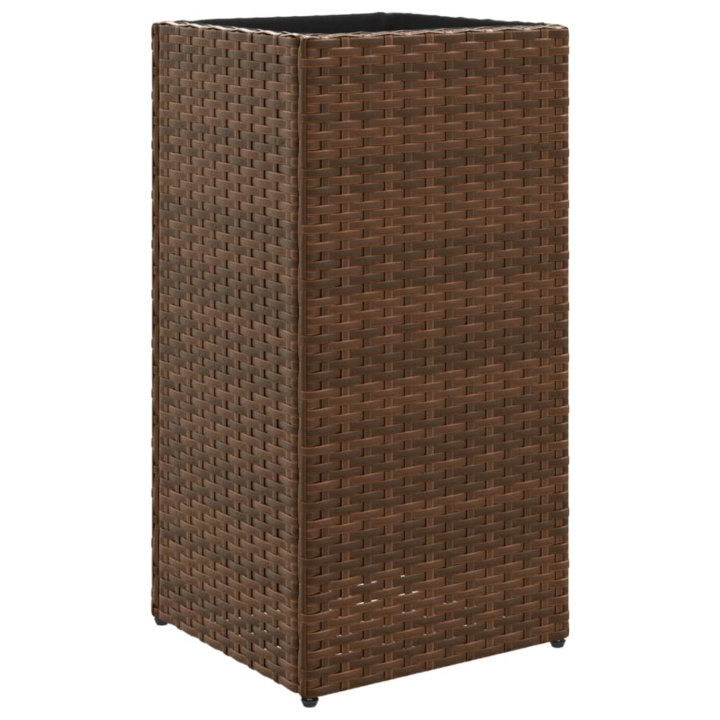 Fioriere da Giardino 2 pz Marrone 30x30x60 cm in Polyrattan