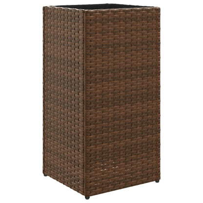 Fioriere da Giardino 2 pz Marrone 30x30x60 cm in Polyrattan